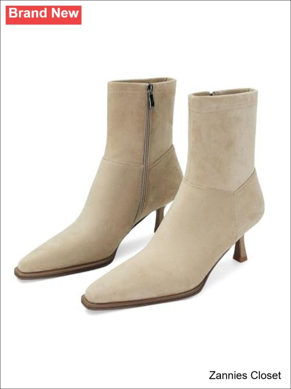 ✨SOVANYOU Kitten Heel Ankle Boots Pointed Toe Dressy Booties Suede Faux Leather
